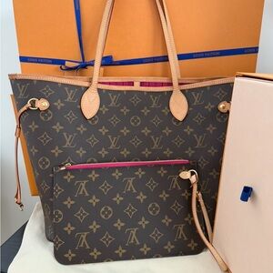 Louis Vuitton Neverfull Monogram Tote Bag, ID:M41178, Color: Peony